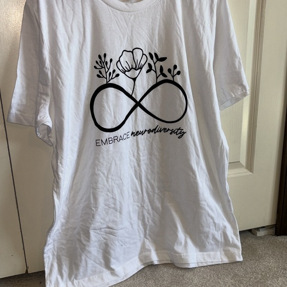 NWOT Neurodiversity white tshirt unisex size XL - Picture 2 of 4